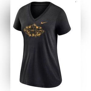 NWT Nike Women's Los Angeles Dodgers 2022 All-Star Game V-Neck Black T-Shirt